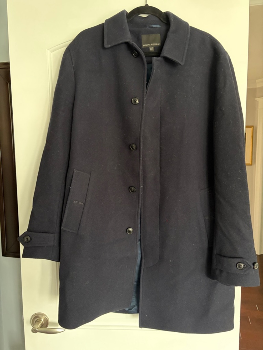 Banana Republic Men's Navy Single-Breasted Pea Coat